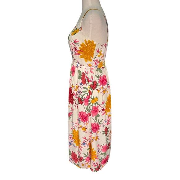 Old Navy Floral Printed Fit & Flare Cami Midi Dress White Floral Size Medium - Picture 3 of 13